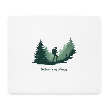 Hiking is My Therapy – Nature & Forest - Mouse Pad (horizontal) - white - Front