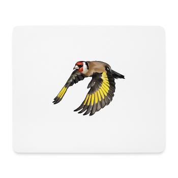 Stieglitz im Flug - Mousepad (Querformat) - Weiß - Vorne
