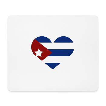 Kubanische Flagge in Herzform - Mousepad (Querformat) - Weiß - Vorne