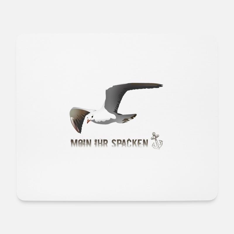 Moewe moin ihr spacken - Mousepad (Querformat) - Weiß