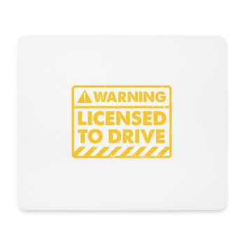 Avertissement permis de conduire - permis de conduire - nouveau - Tapis de souris (format paysage) - blanc - Devant