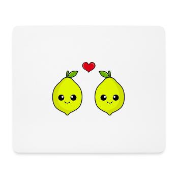 Zitrone Paar Liebe Comic - Mousepad (Querformat) - Weiß - Vorne