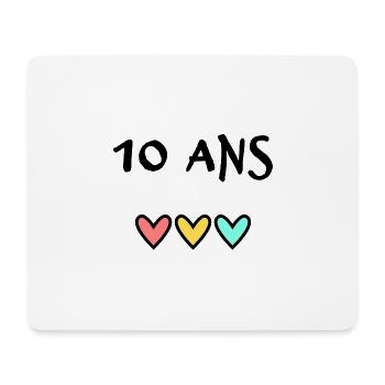 10 ANS. 10e ANNIVERSAIRE. ANNIVERSAIRE 10 ANS. 10 - Tapis de souris (format paysage) - blanc - Devant