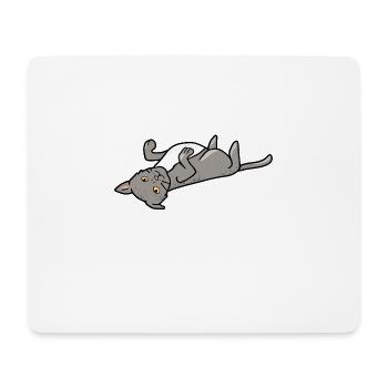 Verspieltes Katzen Motiv für Faulenzer Lazy Katzen - Mousepad (Querformat) - Weiß - Vorne