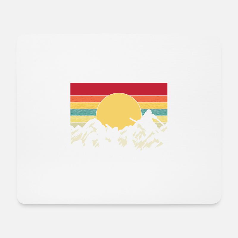 Skiing Evolution Vintag Winter Sport Ski - Mousepad (Querformat) - Weiß