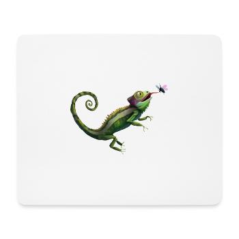 Chameleon eats fly - Mouse Pad (horizontal) - white - Front