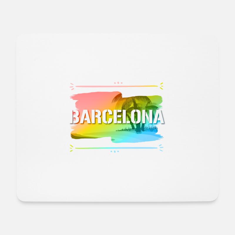 Barcelona - Mousepad (Querformat) - Weiß