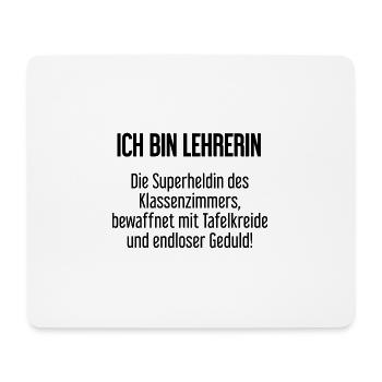 Lehrerin - Die Superheldin des Klassenzimmers! - Mousepad (Querformat) - Weiß - Vorne