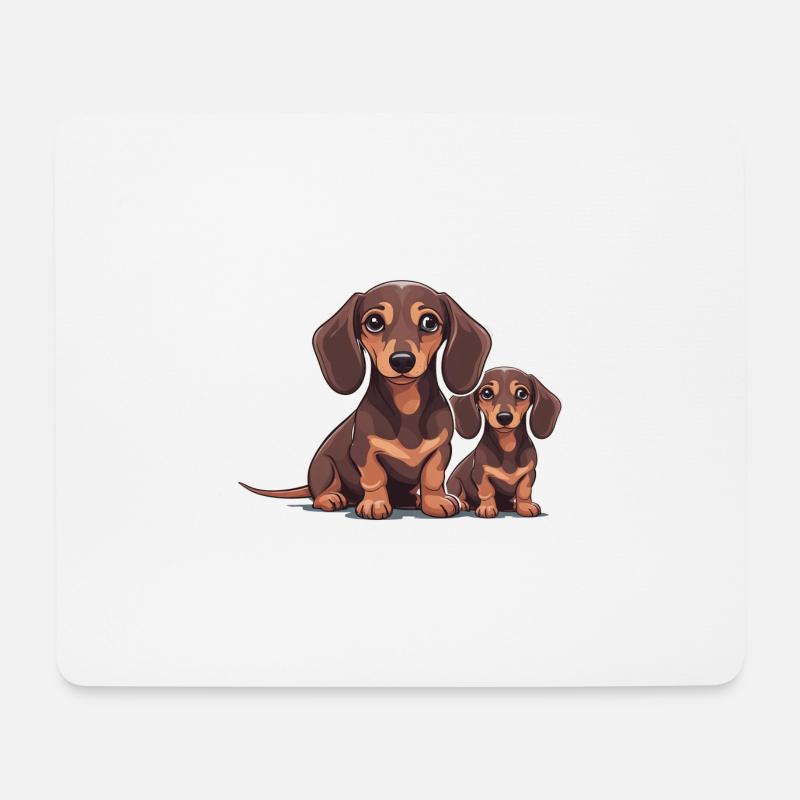 Dachshund Hunde Hund Haustiere Kinder Dackel - Mousepad (Querformat) - Weiß