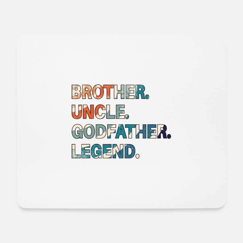 Brother Uncle Godfather Legend Funny Humor Design - Mousepad (Querformat) - Weiß
