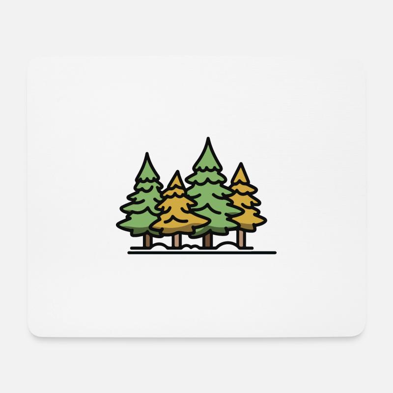 Wald Bäume - Mousepad (Querformat) - Weiß
