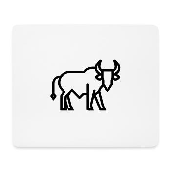 Taureau - Tapis de souris (format paysage) - blanc - Devant