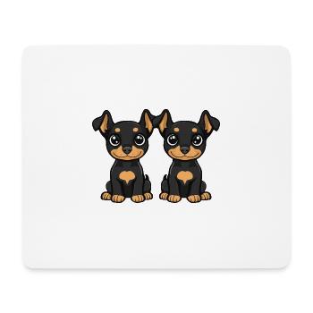 Doberman Dog Comic - Mouse Pad (horizontal) - white - Front