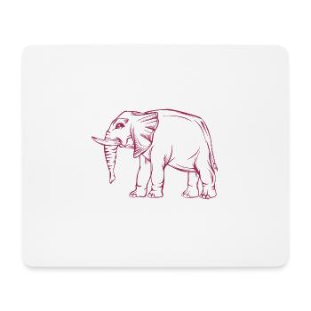 Elefant - Mousepad (Querformat) - Weiß - Vorne