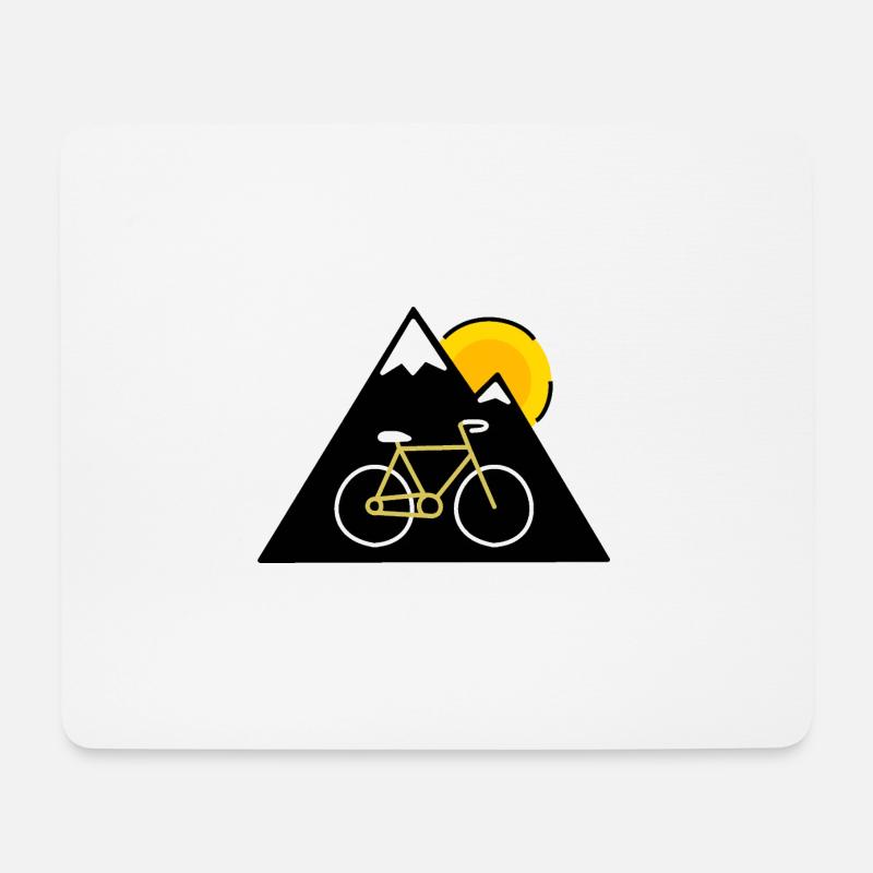 Fahrrad Berg Sonne - Mousepad (Querformat) - Weiß