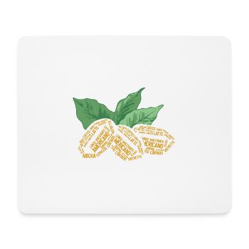 Kaffeebohne und Kaffeepflanze Wortwolke - Mousepad (Querformat) - Weiß - Vorne