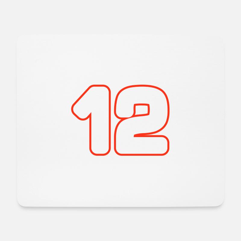 12 Zahl symbol - Mousepad (Querformat) - Weiß