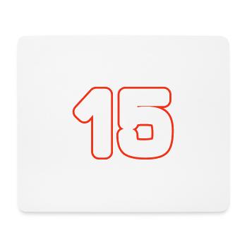 Symbole de 15 chiffres - Tapis de souris (format paysage) - blanc - Devant