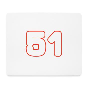 51 Zahl Symbol - Mousepad (Querformat) - Weiß - Vorne