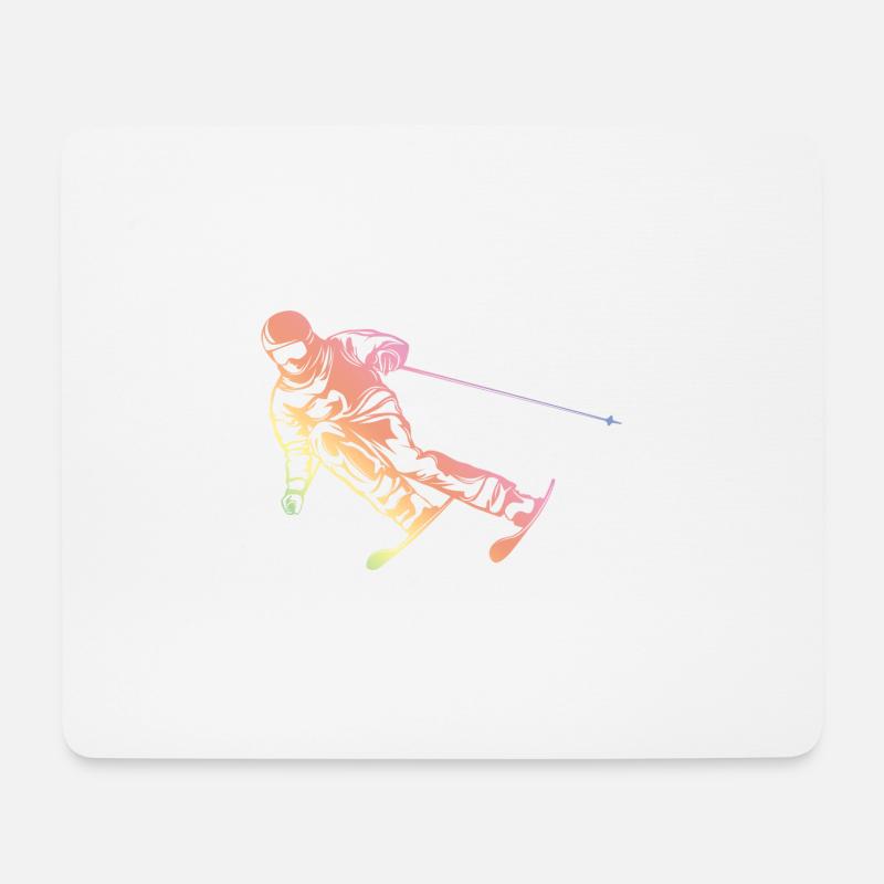 Ski Sport Silhouete - Mousepad (Querformat) - Weiß