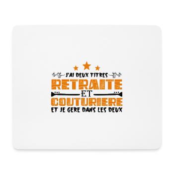 J'ai deux titres Retraite et Couturière. Cadeau - Tapis de souris (format paysage) - blanc - Devant