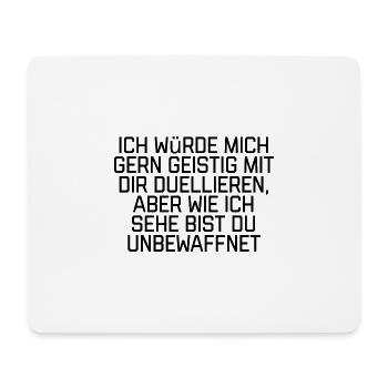T-Shirt "geistig duellieren" - Mousepad (Querformat) - Weiß - Vorne
