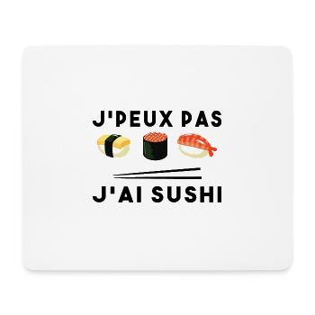 Je Peux Pas J ai Sushi - Tapis de souris (format paysage) - blanc - Devant