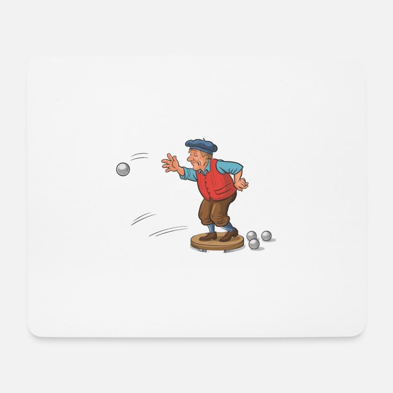 Franzose spielt Petanque für einen Petanque - Mousepad (Querformat) - Weiß