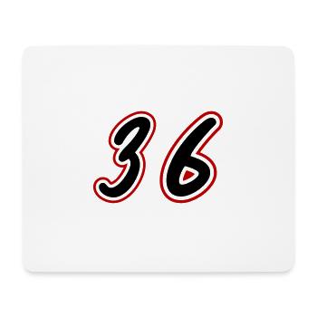 36 Number symbol - Mouse Pad (horizontal) - white - Front