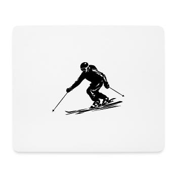 Ski Fahren Skiing Mann Symbol - Mousepad (Querformat) - Weiß - Vorne