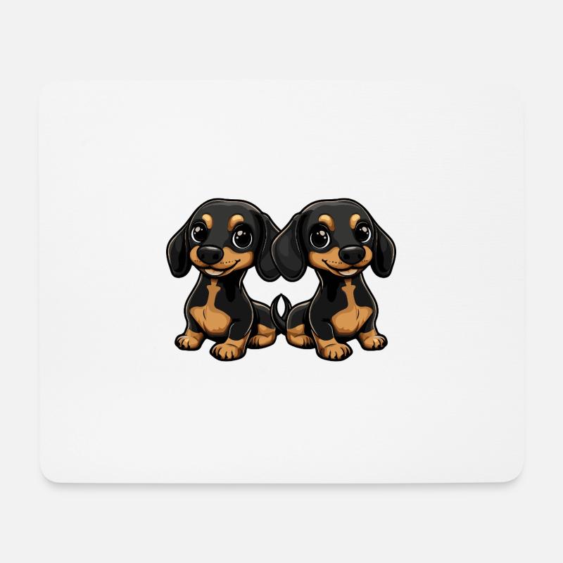 Dackel DachsHund Comic - Mousepad (Querformat) - Weiß