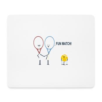Lustiges Tennis Bild Comic Schläger Ball Spruch - Mousepad (Querformat) - Weiß - Vorne