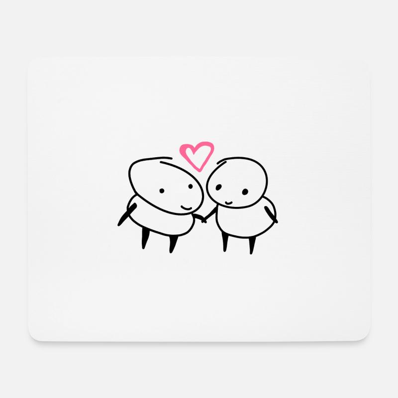 Paare Liebe Herz - Mousepad (Querformat) - Weiß