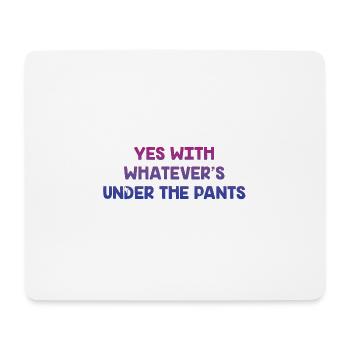 Tout ce qui est sous le pantalon Bisexuel LGBTQ Bi - Tapis de souris (format paysage) - blanc - Devant