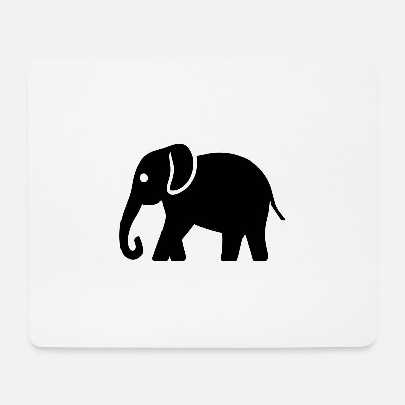 Elefant - Mousepad (Querformat) - Weiß