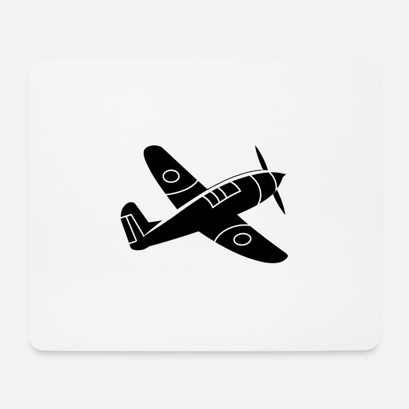 Kampfflugzeug - Mousepad (Querformat) - Weiß