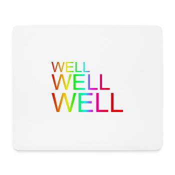 Lettrage « Well-well-well » couleurs de l’arc-en-ciel - Tapis de souris (format paysage) - blanc - Devant