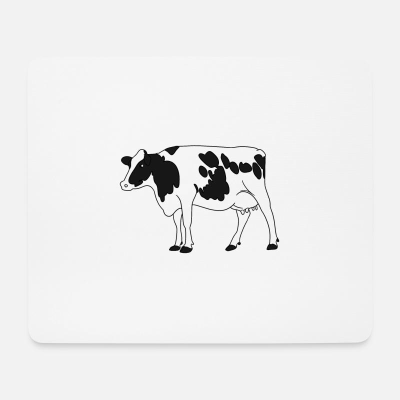 Kuh - Mousepad (Querformat) - Weiß