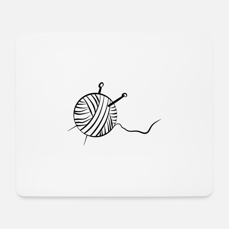 Wolle Stricken Wollknäuel - Mousepad (Querformat) - Weiß