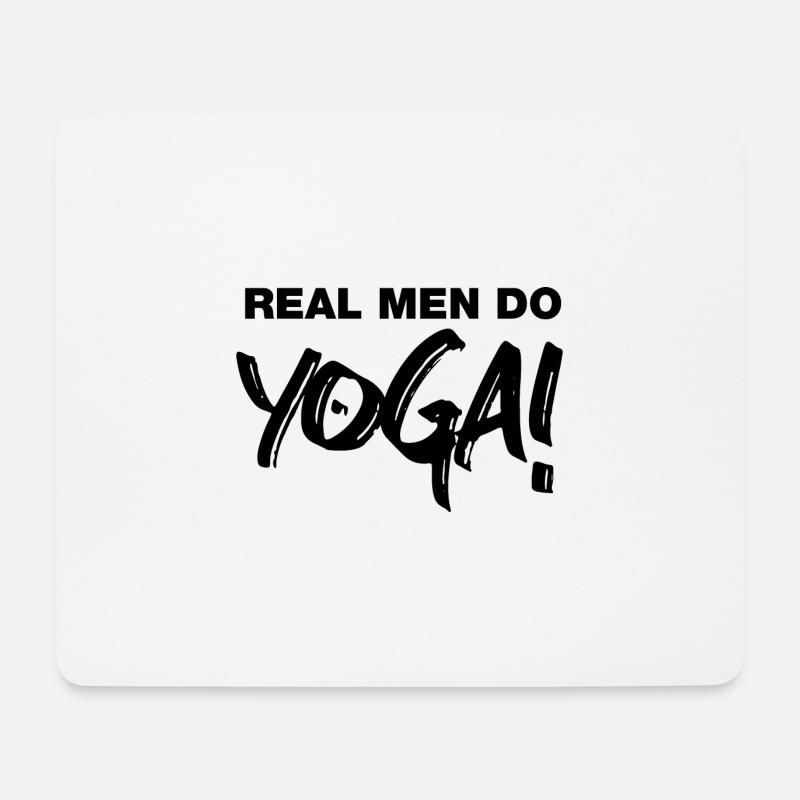 Männer Yoga - Mousepad (Querformat) - Weiß