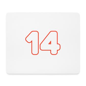 14 Zahl symbol - Mousepad (Querformat) - Weiß - Vorne