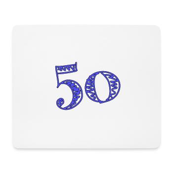 50 ANS. 50e ANNIVERSAIRE. ANNIVERSAIRE 50 ANS. 50 - Tapis de souris (format paysage) - blanc - Devant