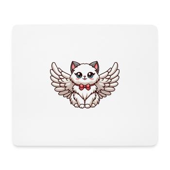 Niedliche Ragdoll-Katze im Comic-Stil mit - Mousepad (Querformat) - Weiß - Vorne