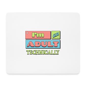 Ich bin ein erwachsenes technisch lustiges Geschenk zum 18. Geburtstag - Mousepad (Querformat) - Weiß - Vorne
