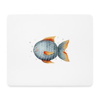 Süßer Fisch mit Blubberblasen - Mousepad (Querformat) - Weiß - Vorne