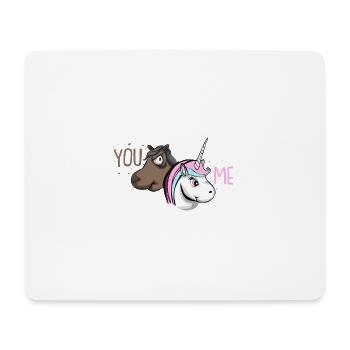 Doux licorne chevaux paillettes fille bébé cadeau - Tapis de souris (format paysage) - blanc - Devant