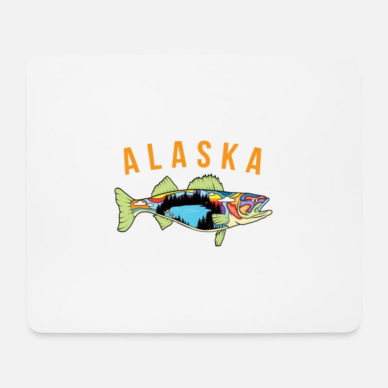 Alaska State Pride T Shirt Alaska Walleye Fisherme - Mousepad (Querformat) - Weiß