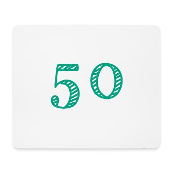 50 ANS. 50e ANNIVERSAIRE. ANNIVERSAIRE 50 ANS. 50 - Tapis de souris (format paysage) - blanc - Devant