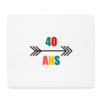 40 ANS. 40e ANNIVERSAIRE. ANNIVERSAIRE 40 ANS. 40 - Tapis de souris (format paysage) - blanc - Devant