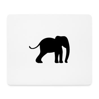 Elefant - Mousepad (Querformat) - Weiß - Vorne